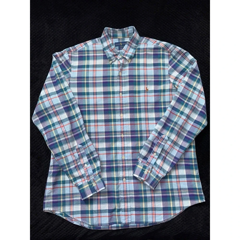 Ralph Lauren Men's Classic Fit Plaid Button Down Shirt‎ Long Sleeve Size X-Large